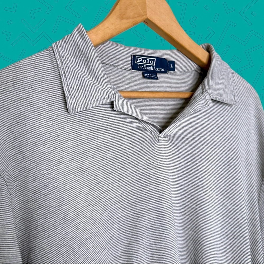 Polo Ralph Lauren Gray Striped Polo Shirt